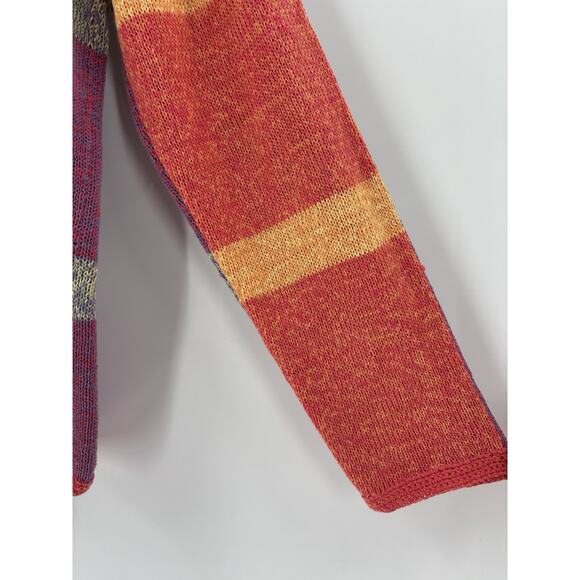 Coldwater Creek Cardigan Sweater Womens Large Multicolor Patchwork Button Knit - Picture 8 of 16